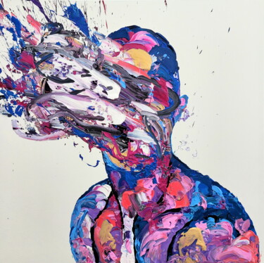 Картина под названием "Persona YB2305" - Alex Senchenko, Подлинное произведение искусства, Акрил Установлен на Деревянная ра…