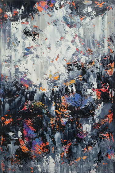 Картина под названием "Abstract 23108" - Alex Senchenko, Подлинное произведение искусства, Акрил Установлен на Деревянная ра…