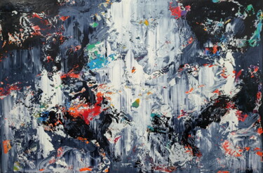 Картина под названием "Abstract 2404" - Alex Senchenko, Подлинное произведение искусства, Акрил Установлен на Деревянная рам…