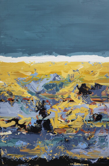 Картина под названием "Abstract 2408" - Alex Senchenko, Подлинное произведение искусства, Акрил Установлен на Деревянная рам…