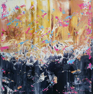 Картина под названием "Abstract 2417" - Alex Senchenko, Подлинное произведение искусства, Акрил Установлен на Деревянная рам…