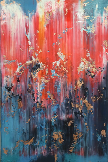 Картина под названием "Abstract 2425" - Alex Senchenko, Подлинное произведение искусства, Акрил Установлен на Деревянная рам…
