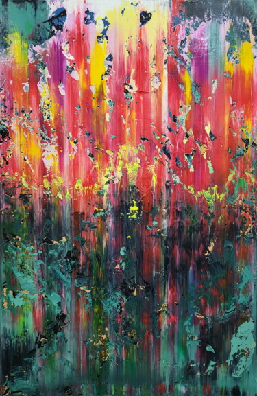 Картина под названием "Abstract 2430" - Alex Senchenko, Подлинное произведение искусства, Акрил Установлен на Деревянная рам…