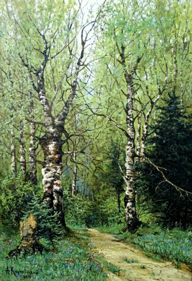 Pittura intitolato ""Весна"" da Artur Karkovskiy, Opera d'arte originale, Olio