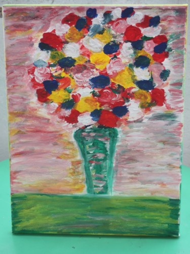 Peinture intitulée "Bouquet de fleurs." par Senes Florentina, Œuvre d'art originale, Acrylique