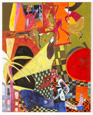 Ζωγραφική με τίτλο "dance floor" από Agnès Marty, Αυθεντικά έργα τέχνης, Ακρυλικό Τοποθετήθηκε στο Ξύλινο φορείο σκελετό