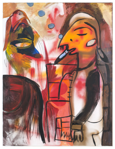Картина под названием "La chamane" - Agnès Marty, Подлинное произведение искусства, Акрил Установлен на Деревянная рама для…