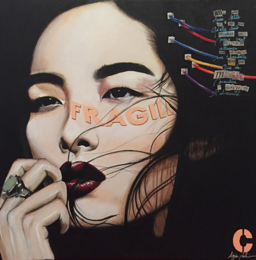 Painting titled "china-girl.jpg" by Agnès Robin, Original Artwork, Acrylic