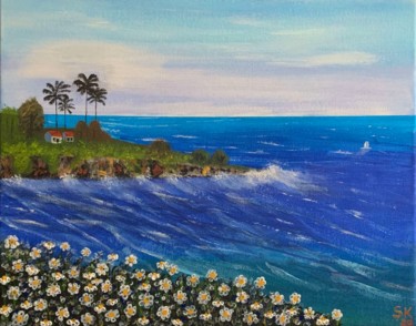 Malerei mit dem Titel "Das Meer" von Senida Kalac, Original-Kunstwerk, Acryl