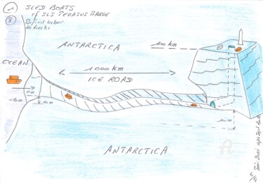 Dessin intitulée "Bifrost Antarctica" par Séni Doré, Œuvre d'art originale, Crayon