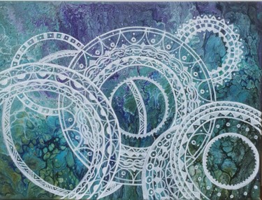 Картина под названием "Circles of life" - Надежда Опекунова (Lillas_art), Подлинное произведение искусства, Акрил Установлен…
