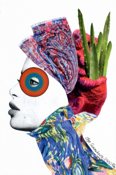 Collages intitulée "Geisha  - Surreal p…" par Olga Sennikova, Œuvre d'art originale, Collages
