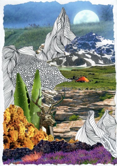 Collages titulada "Surreal landscape" por Olga Sennikova, Obra de arte original, Collages