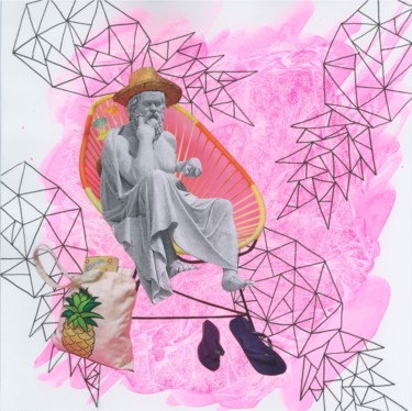 Socrates and Pineapple Collages intitulée "Socrates and Pineap…" par Olga Sennikova, Œuvre d'art originale, Collages