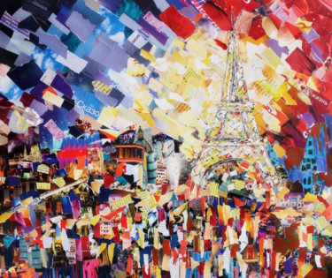Memories of Paris Collages intitulée "Memories of Paris" par Olga Sennikova, Œuvre d'art originale, Collages Monté sur Châssis
