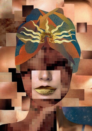 Collages intitolato "Limitless" da Olga Sennikova, Opera d'arte originale, Collages Montato su Cartone