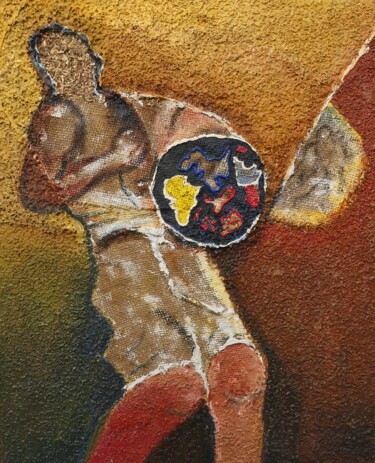 Картина под названием "Exil" - Sénou Fofana, Подлинное произведение искусства, Акрил Установлен на Деревянная рама для носил…