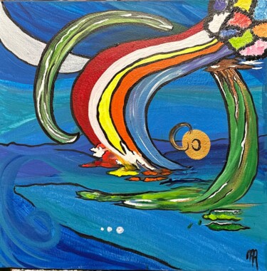 Painting titled "LE COMMENCEMENT" by Sensorial, Original Artwork, Acrylic