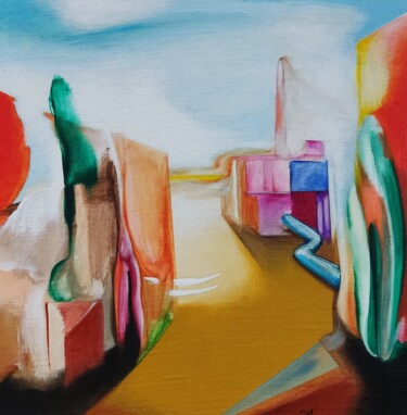 Картина под названием "Elemental landscape" - Sentio O.M.T., Подлинное произведение искусства, Акрил Установлен на Деревянна…