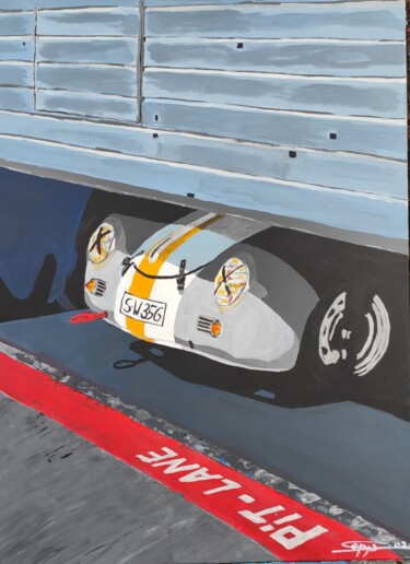 Peinture intitulée "Porsche 356 Rennver…" par Sepp Wörle, Œuvre d'art originale, Acrylique