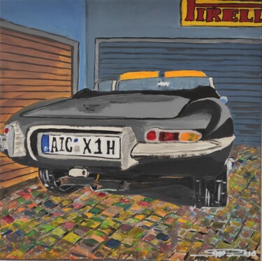 Painting titled "Jaguar E - Type Hec…" by Sepp Wörle, Original Artwork, Acrylic