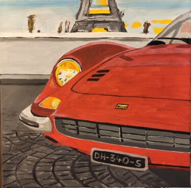 Malerei mit dem Titel "Acrylbild Ferrari D…" von Sepp Wörle, Original-Kunstwerk, Acryl