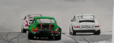 Painting titled "3mal Porsche 911 RS" by Sepp Wörle, Original Artwork, Acrylic