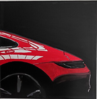 Pittura intitolato "Acrylbild Porsche 9…" da Sepp Wörle, Opera d'arte originale, Acrilico