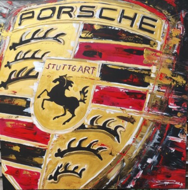 Painting titled "Porsche 911 Logo, 9…" by Sepp Wörle, Original Artwork, Acrylic
