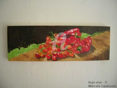 Peinture intitulée "Rojo vivo" par Marcela, Œuvre d'art originale