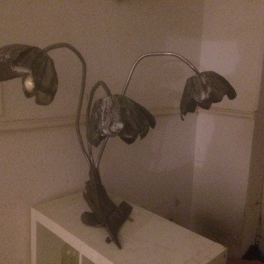 Sculpture intitulée "lampe  led ambiance" par Serge Bakouline, Œuvre d'art originale, Métaux