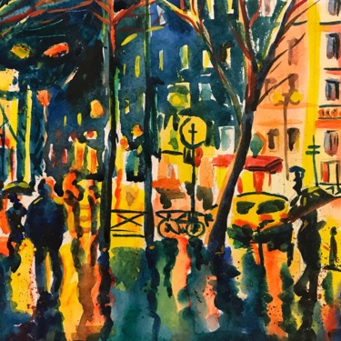 Peinture intitulée "new-york.jpg" par Serik Bakhretdinov, Œuvre d'art originale, Aquarelle