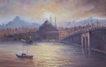 "Galata köprüsü ve Y…" başlıklı Tablo Şerafettin Türkmenoğlu tarafından, Orijinal sanat