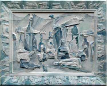 Коллажи под названием "Stonehenge" - Serafim Zemelev, Подлинное произведение искусства, Кожа