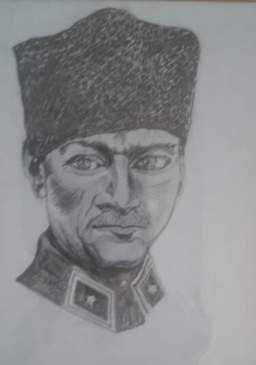 Dibujo titulada "Atatürk Karakalem R…" por Serap Köseli, Obra de arte original, Carbón