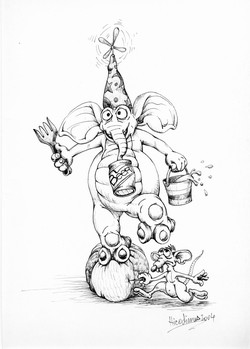 Drawing titled "ElephantBeer" by Mircea-Constantin Serban, Original Artwork, Other
