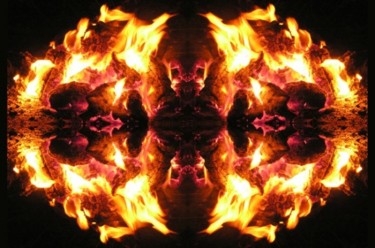Arts numériques intitulée "symétrie feu 01" par Serein, Œuvre d'art originale
