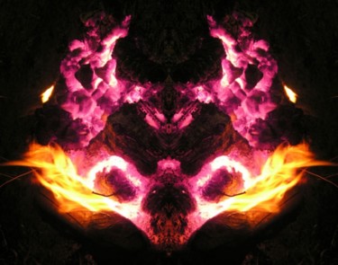 Arts numériques intitulée "symétrie feu 05" par Serein, Œuvre d'art originale
