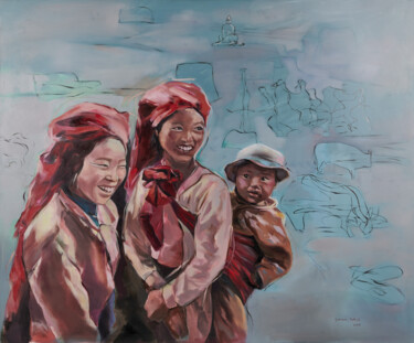 Pintura titulada "Birmania1" por Serena Battisti, Obra de arte original, Oleo Montado en Bastidor de camilla de madera
