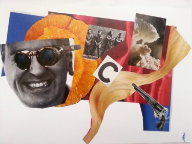 Collages intitulée "Gun man" par Diane K, Œuvre d'art originale