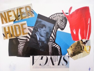 Collages intitulée "John" par Diane K, Œuvre d'art originale, Découpages