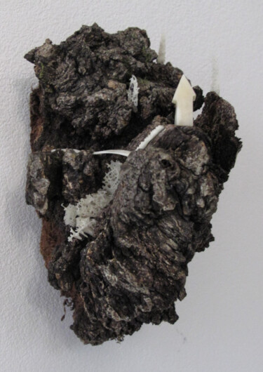 Skulptur mit dem Titel "House on the cliff" von Serendipity Liche, Original-Kunstwerk, Knochen