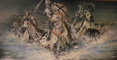 Pittura intitolato "Тевтонцы" da Sergei Kosorygin, Opera d'arte originale, Olio