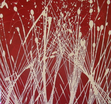 Peinture intitulée "épis de blé sur fon…" par Serge Arnaud, Œuvre d'art originale, Acrylique