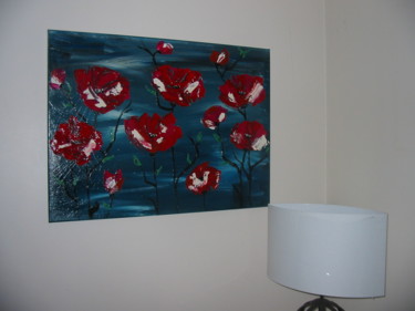 Peinture intitulée "roses bicolores" par Serge Arnaud, Œuvre d'art originale, Acrylique