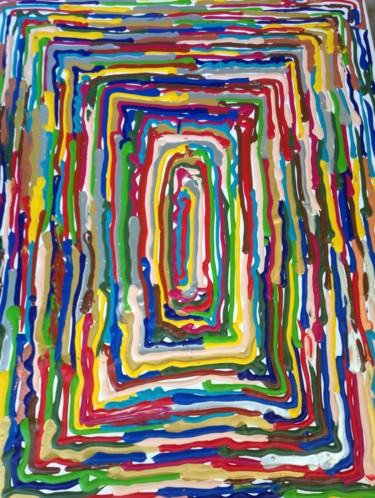 Pittura intitolato "labyrinthe de peint…" da Serge Arnaud, Opera d'arte originale, Acrilico