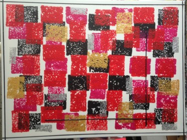 Peinture intitulée "red sponge nr 2" par Serge Arnaud, Œuvre d'art originale, Acrylique