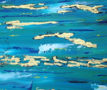 Peinture intitulée "lagune de mooréa au…" par Serge Arnaud, Œuvre d'art originale, Acrylique