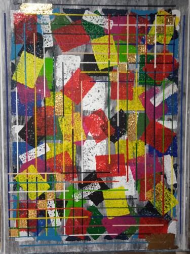 Painting titled "sponges 5 labyrinth…" by Serge Arnaud, Original Artwork, Acrylic