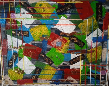 Peinture intitulée "sponges 7 labyrinth…" par Serge Arnaud, Œuvre d'art originale, Acrylique